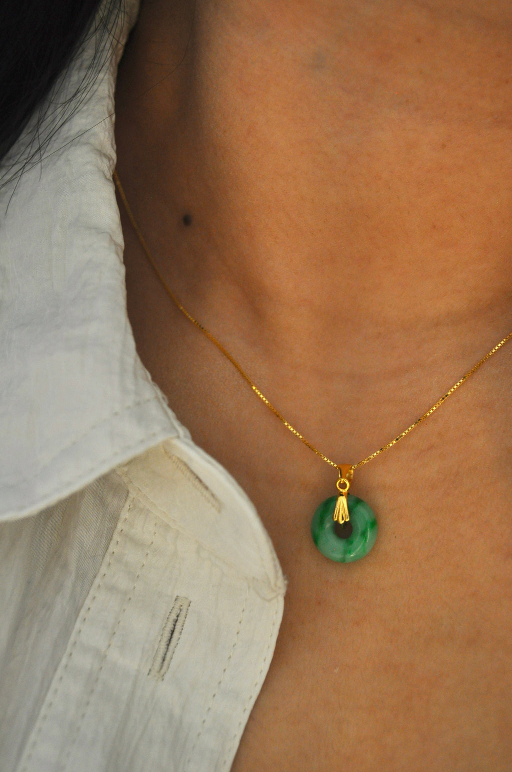 Eternal Jade Clam Hook Necklace