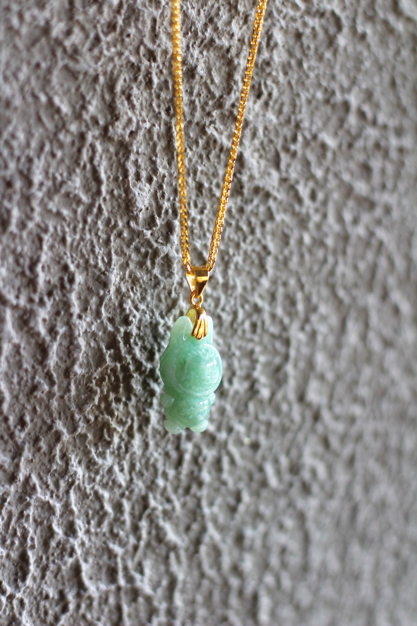 Golden Labubu Jade Necklace
