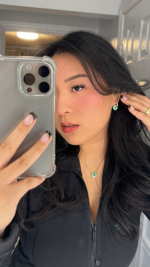 Eternal Jade Crystal Hoop Earrings