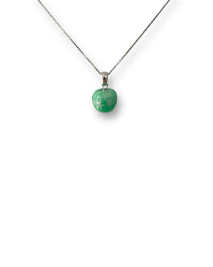 The Green Apple in Silver Necklace