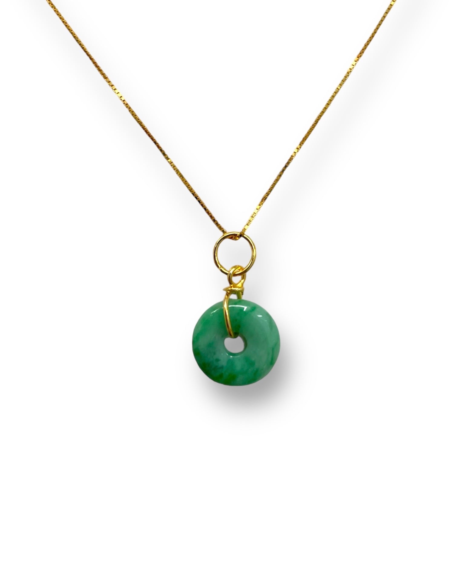 Natural dark green jade necklace, Emerald nephrite gemstone necklace, –  WithHerNYC