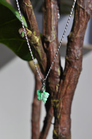 The Silver Butterfly Jade Necklace