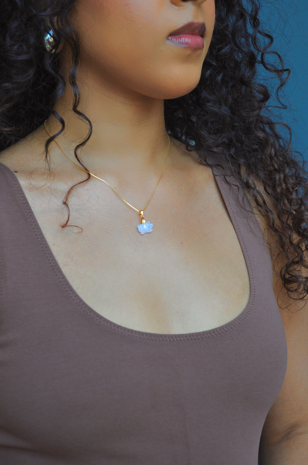 The Gold Blooming Purple Lotus Jade Necklace