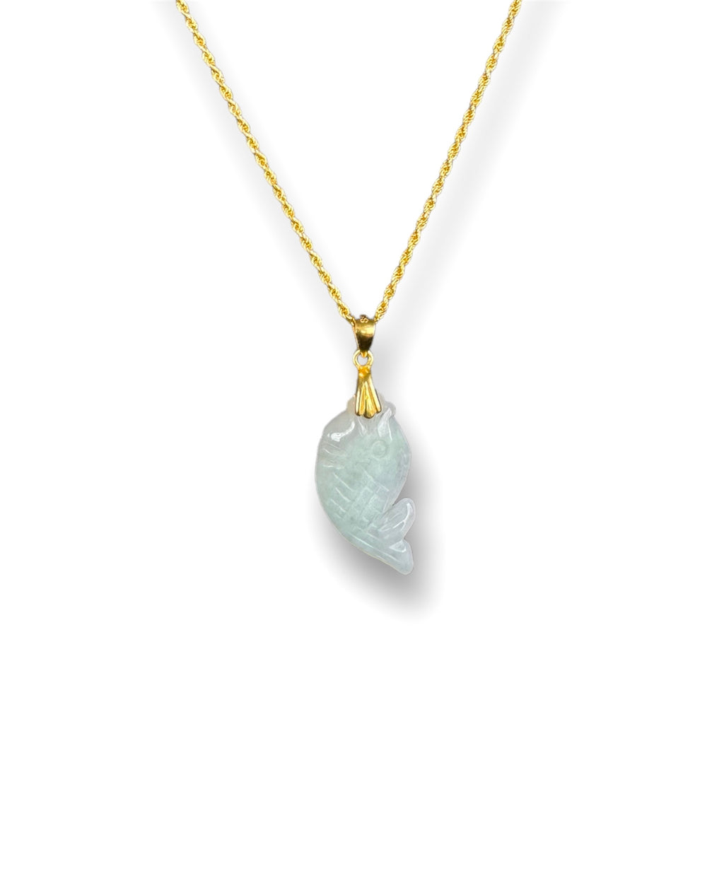 The Gold Lucky Fish Jade Necklace