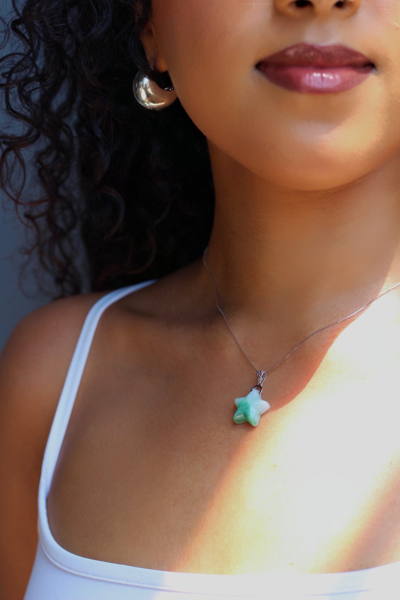 Silver Stellar Jade Necklace
