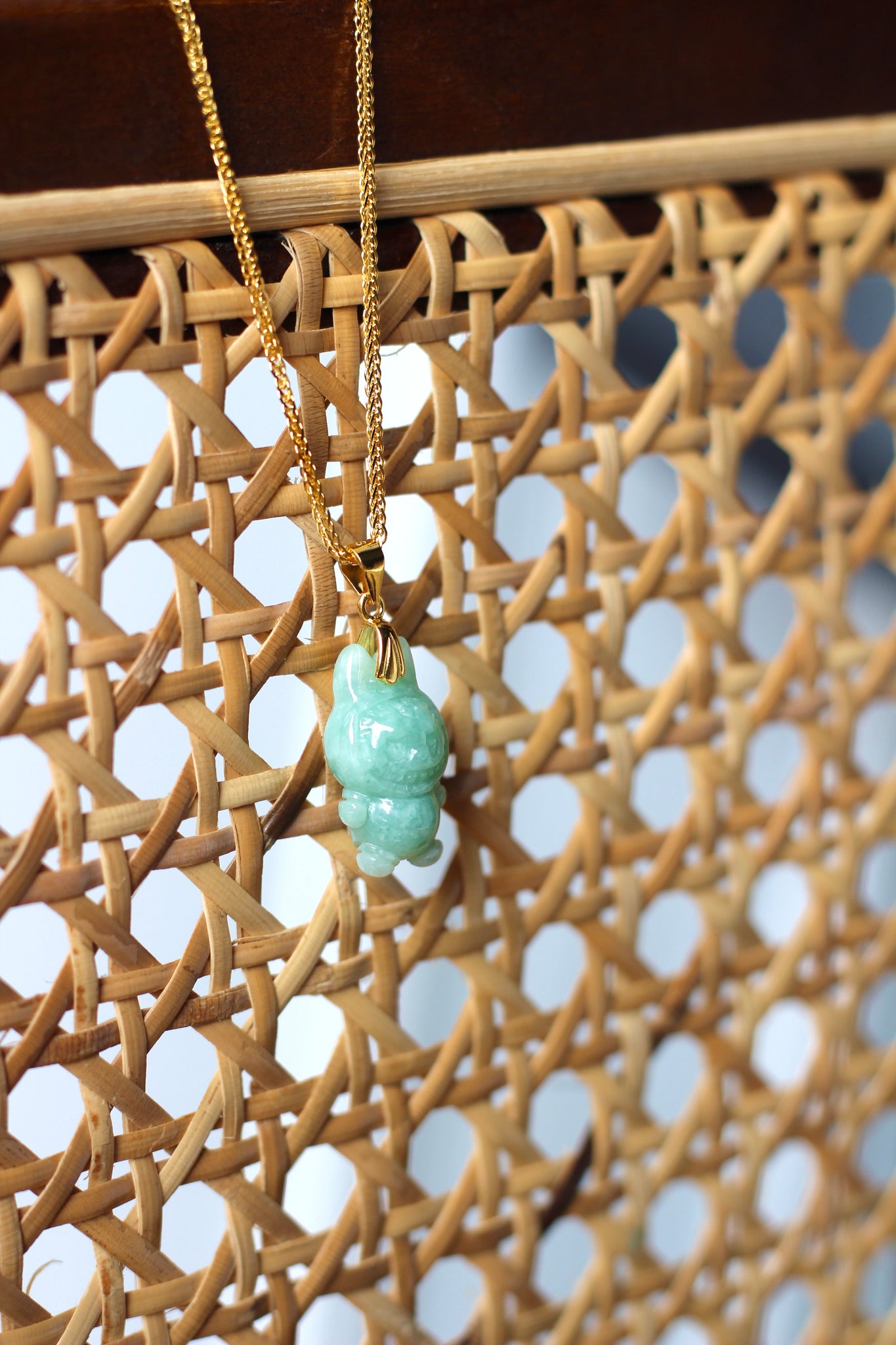 Golden Labubu Jade Necklace